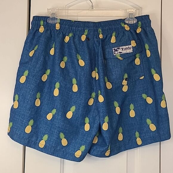 Trunks Surf & Swim Co Blue Pineapple Mens Sano Swim Shorts Size L - Picture 3 of 10